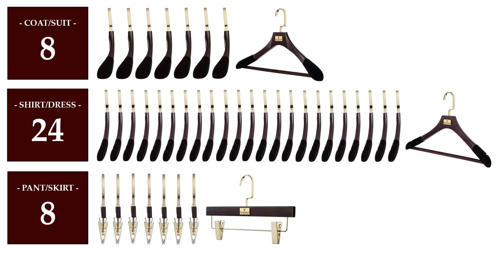 MAHOGANY HANGER PACKAGES: POPULAR SELECTIONS