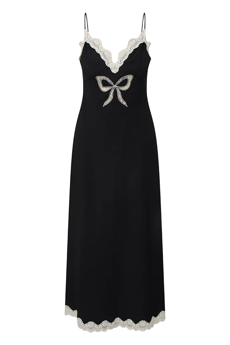 Manuela Bow Slip Maxi Dress