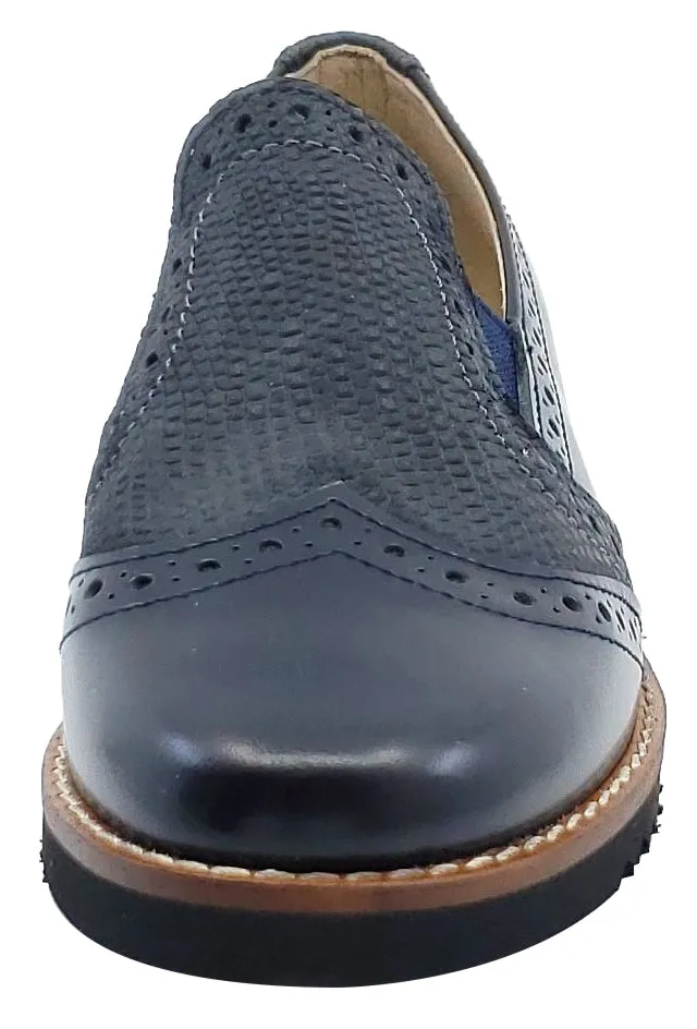 Maria Catalan Boy's & Girl's Marino Navy Smooth Slip On Moccasin Loafer Shoe