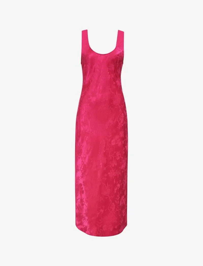 Market Midi Dress | Fuchsia Jacquard