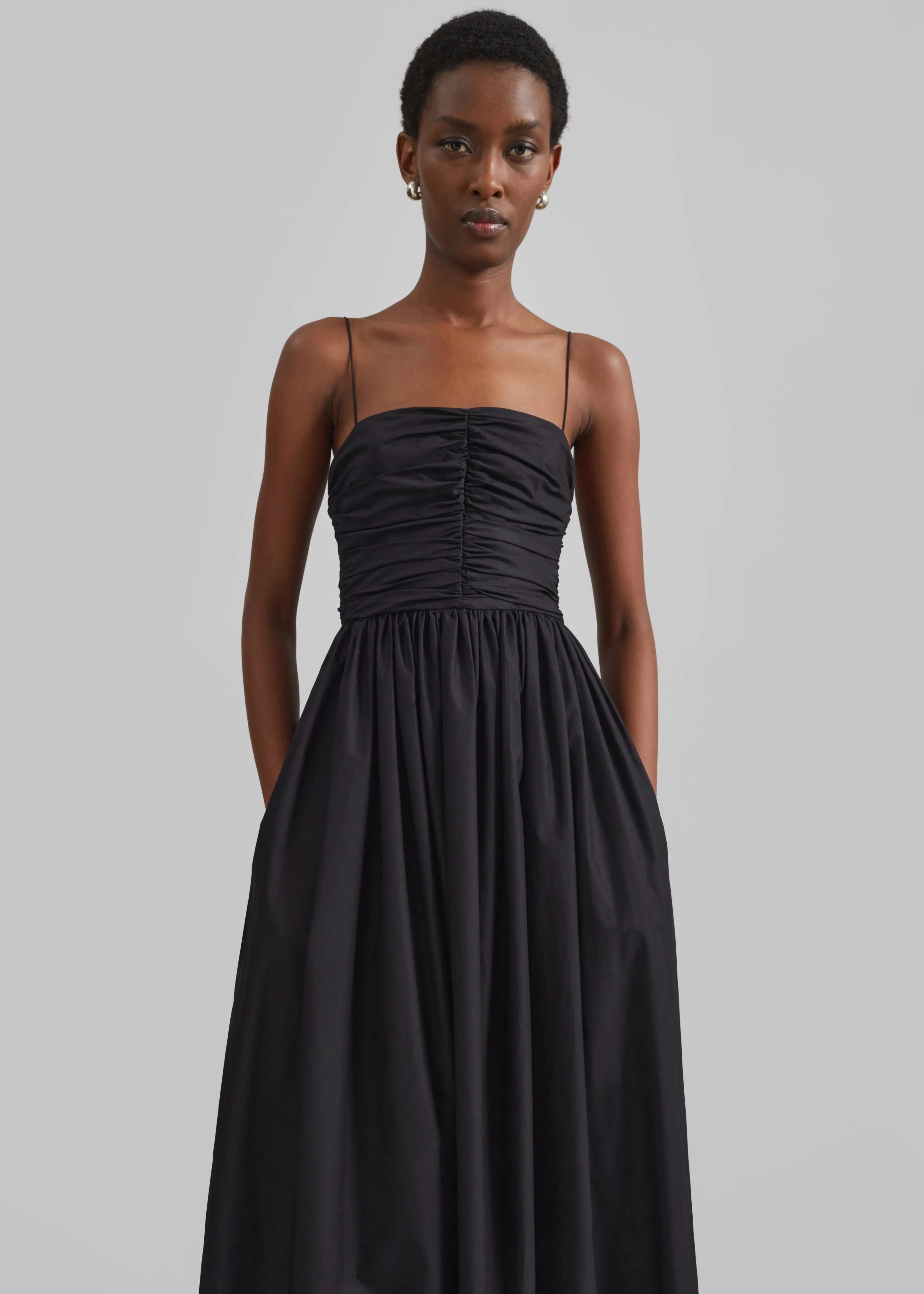 Matteau Gathered Bodice Dress - Black