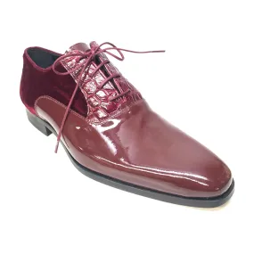 Mauri 4993/2 Ruby Red Crocodile/Velvet/Patent Leather Dress Shoes