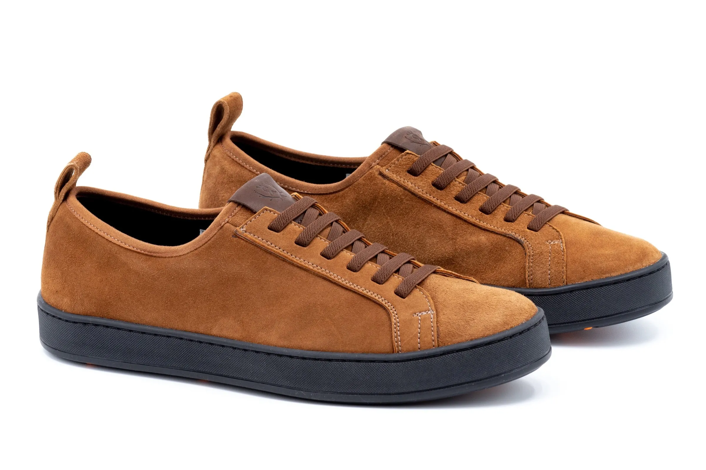 MD Signature Sheep Skin Suede Sneakers - Tobacco