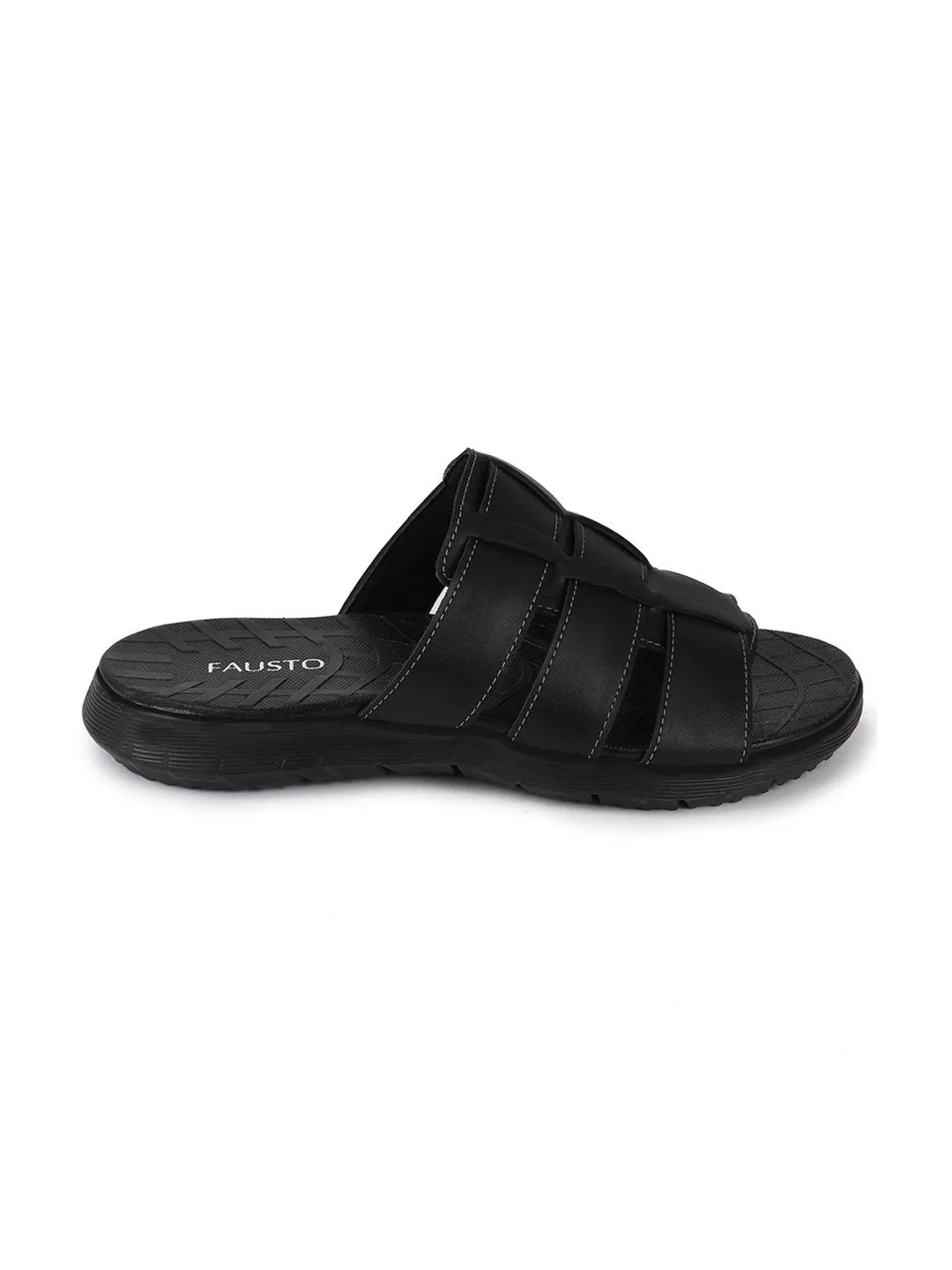 Men Black Formal Dress Slip On Slippers