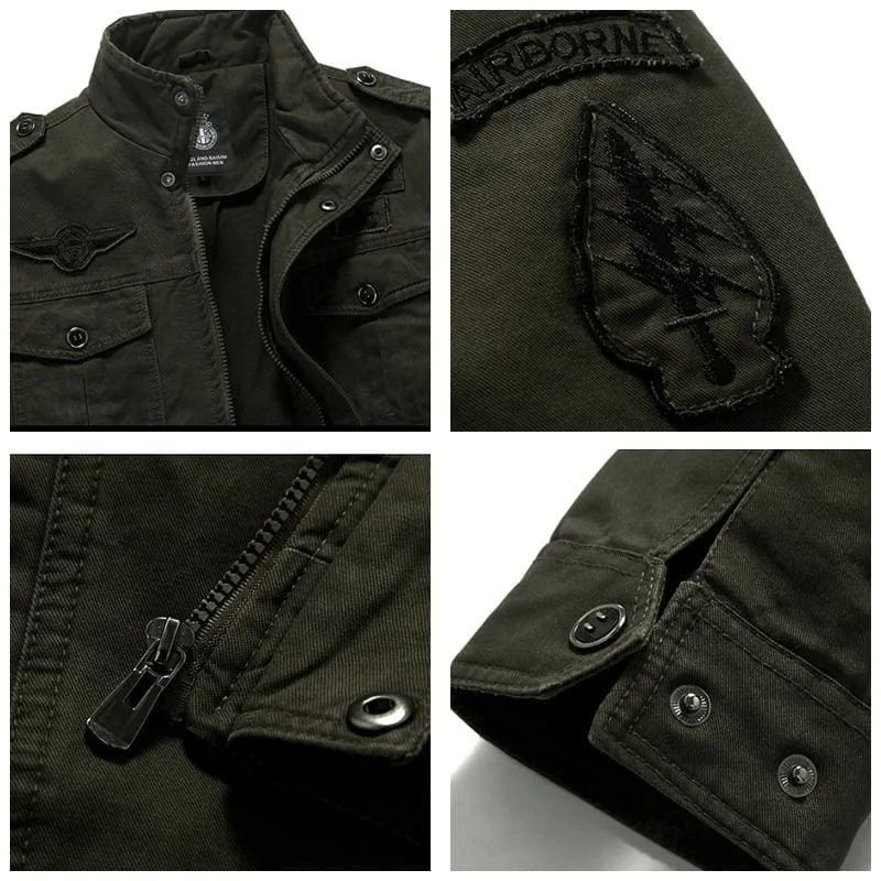 Men Casual Military Style Army Cargo Jacket