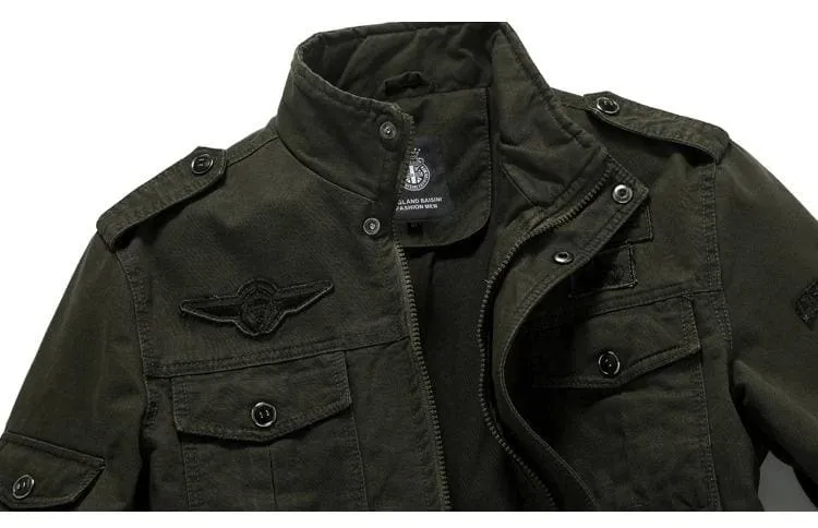 Men Casual Military Style Army Cargo Jacket