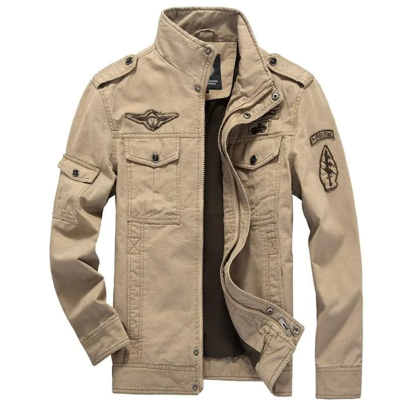 Men Casual Military Style Army Cargo Jacket