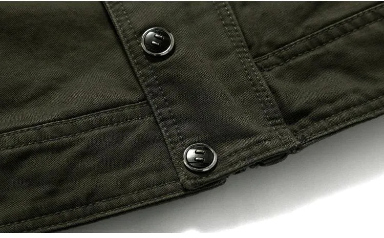 Men Casual Military Style Army Cargo Jacket