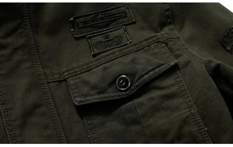 Men Casual Military Style Army Cargo Jacket