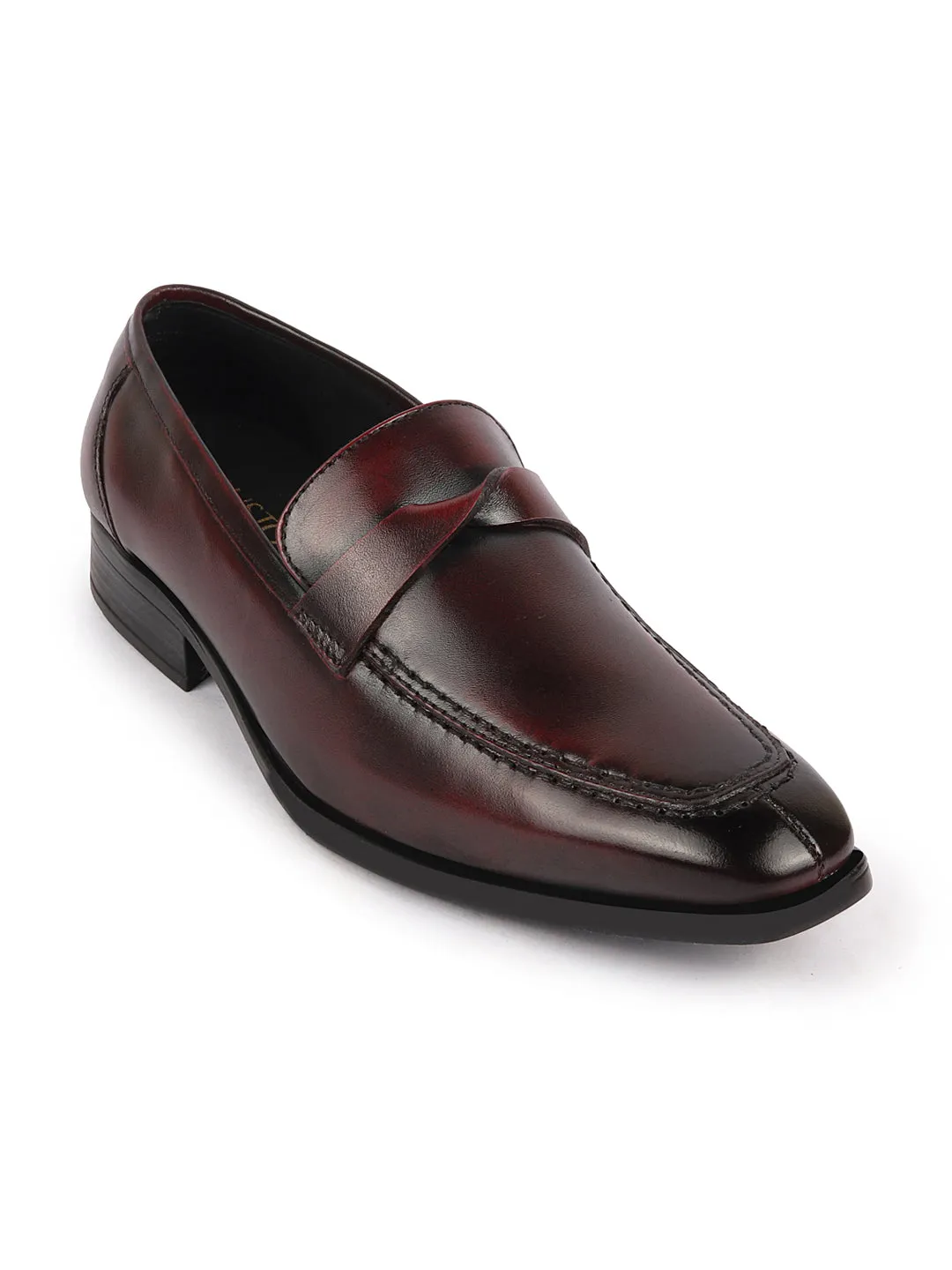 Men Cherry Strap Design Wedding Party Genuine Leather Slip On Loafer Shoes