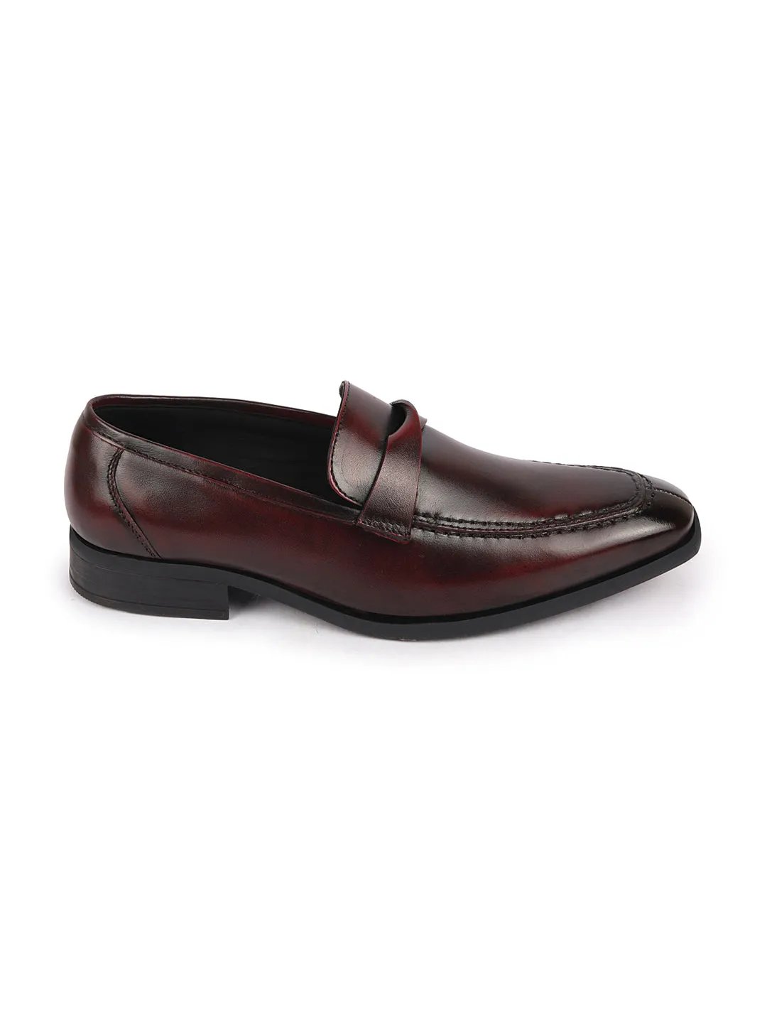 Men Cherry Strap Design Wedding Party Genuine Leather Slip On Loafer Shoes