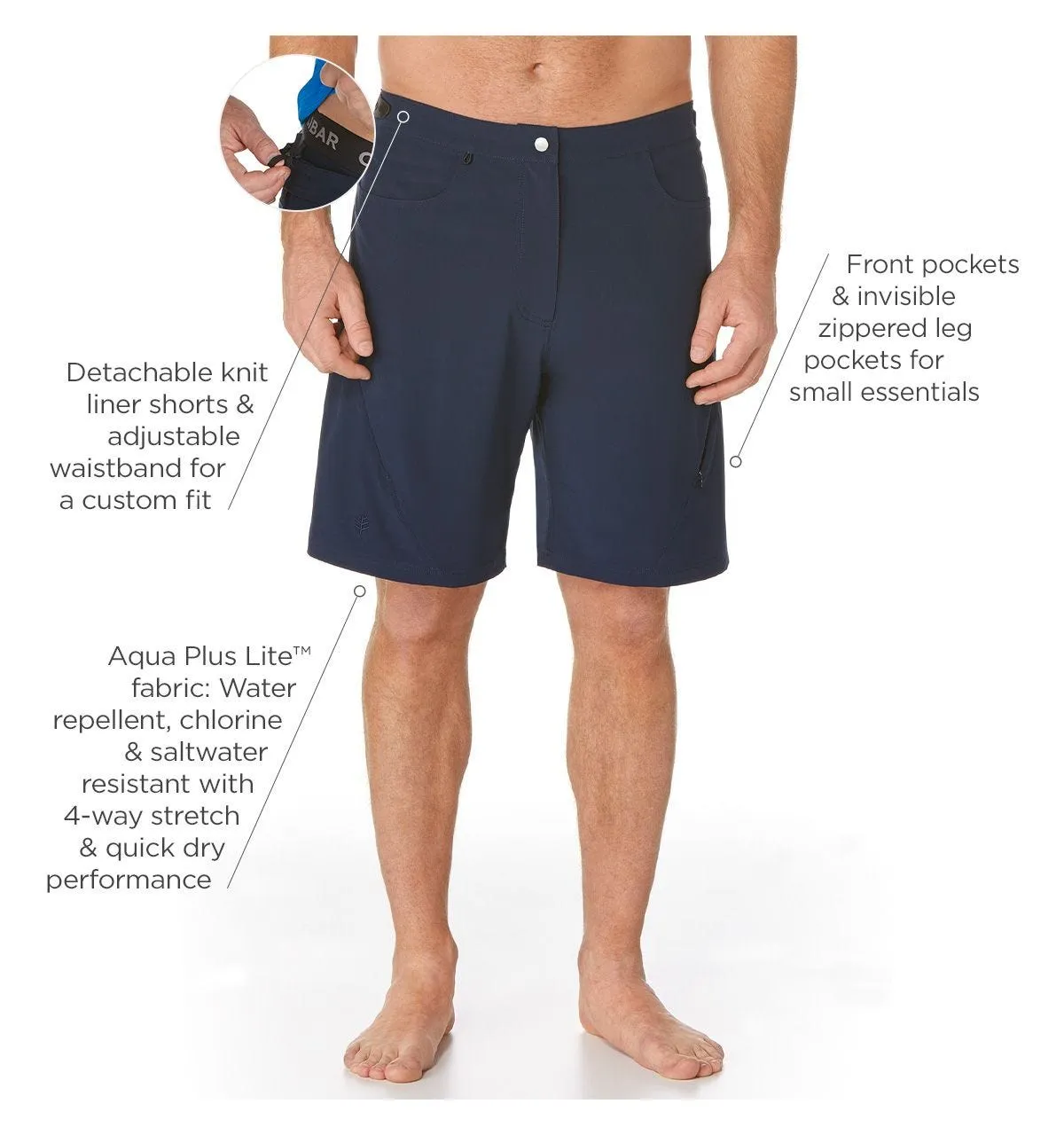 Men's Calasa Tech Swim Trunks  |  Navy