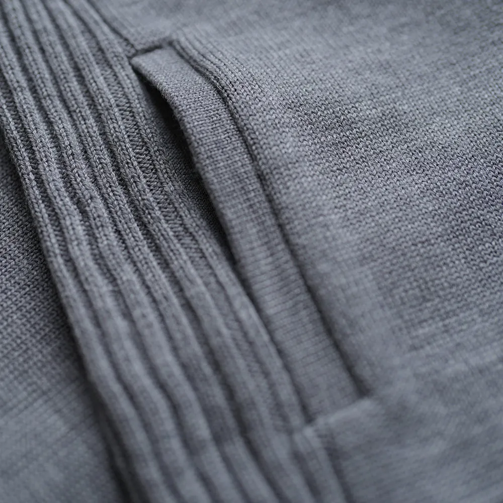 Mens Merino Zip Sweater (Charcoal Melange)