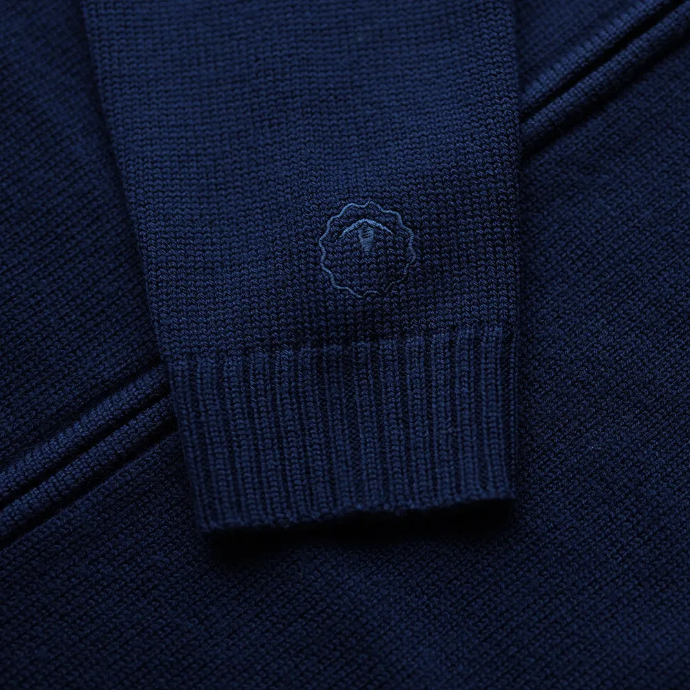 Mens Merino Zip Sweater (Navy)