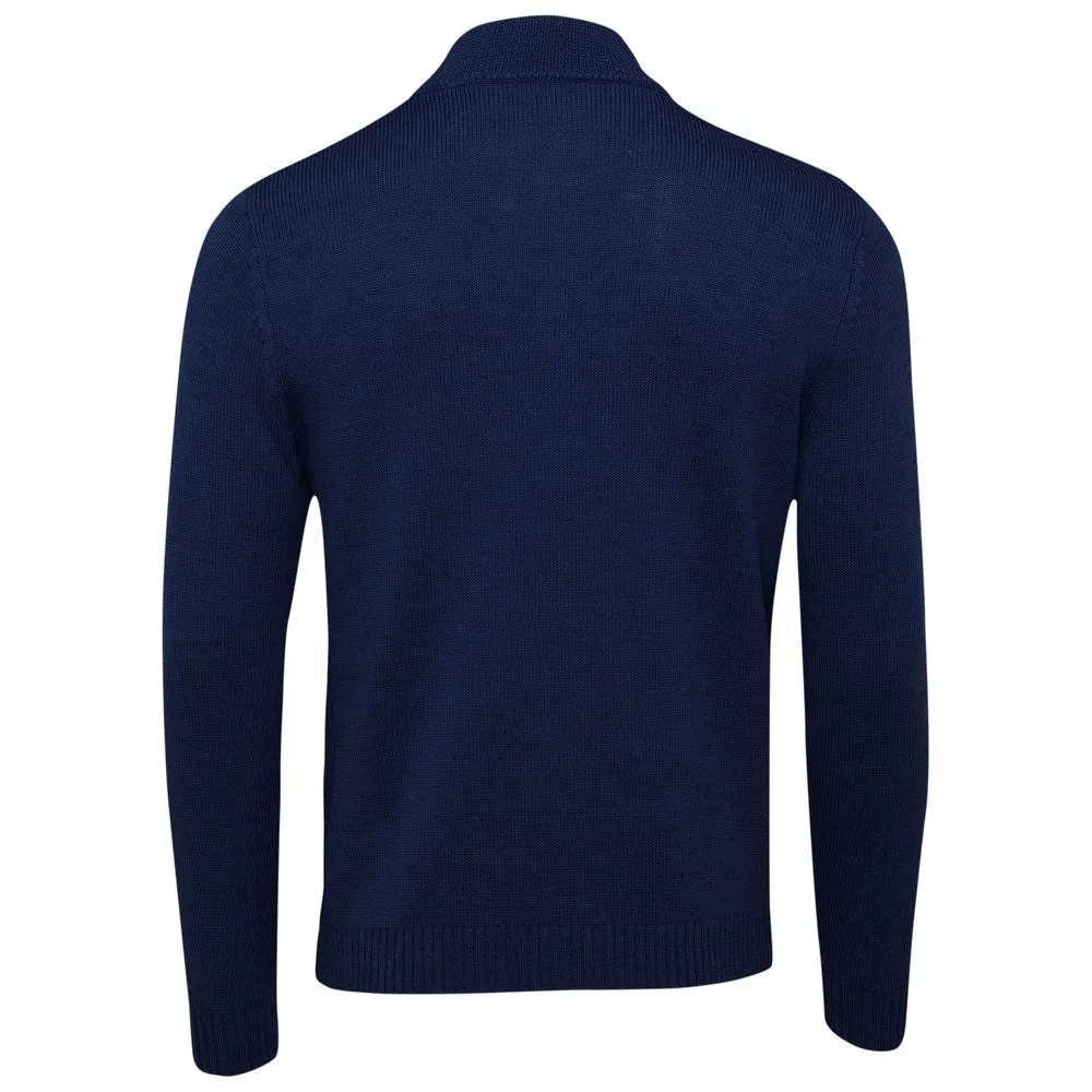 Mens Merino Zip Sweater (Navy)