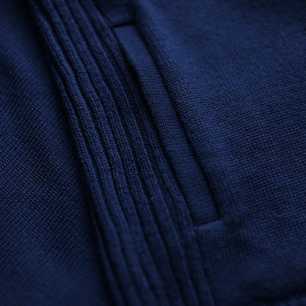 Mens Merino Zip Sweater (Navy)