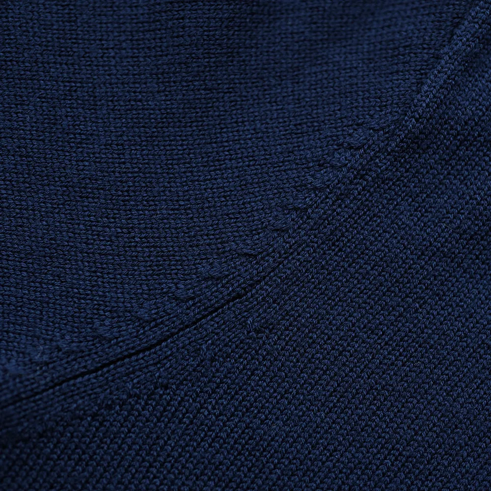 Mens Merino Zip Sweater (Navy)