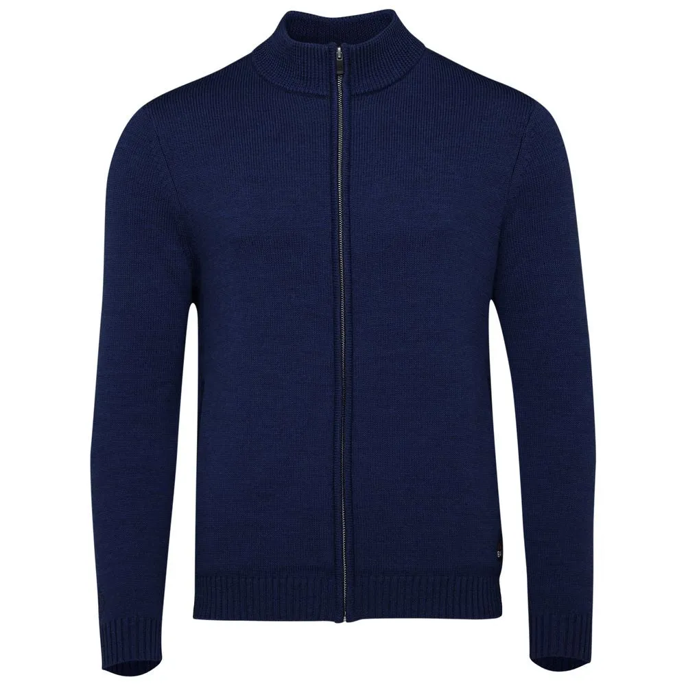 Mens Merino Zip Sweater (Navy)