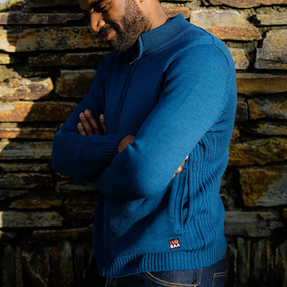 Mens Merino Zip Sweater (Petrol)