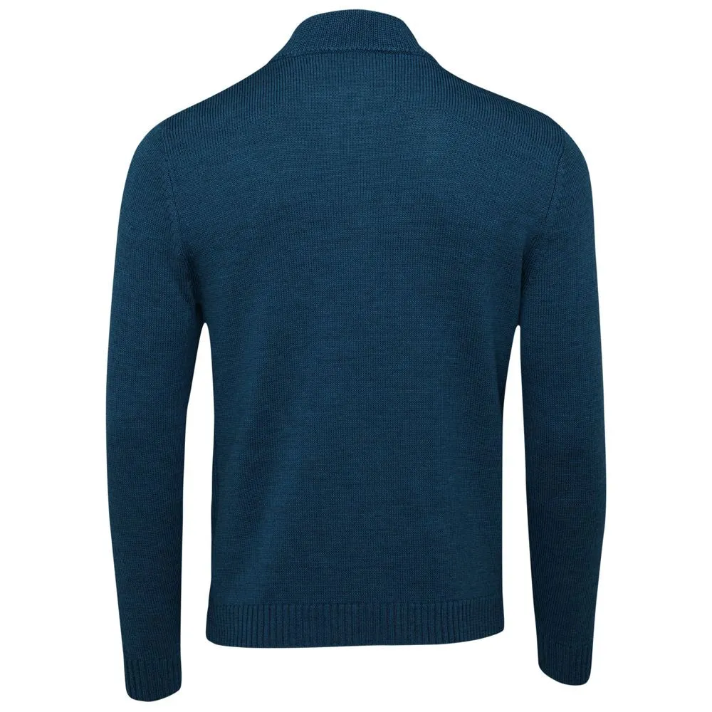 Mens Merino Zip Sweater (Petrol)