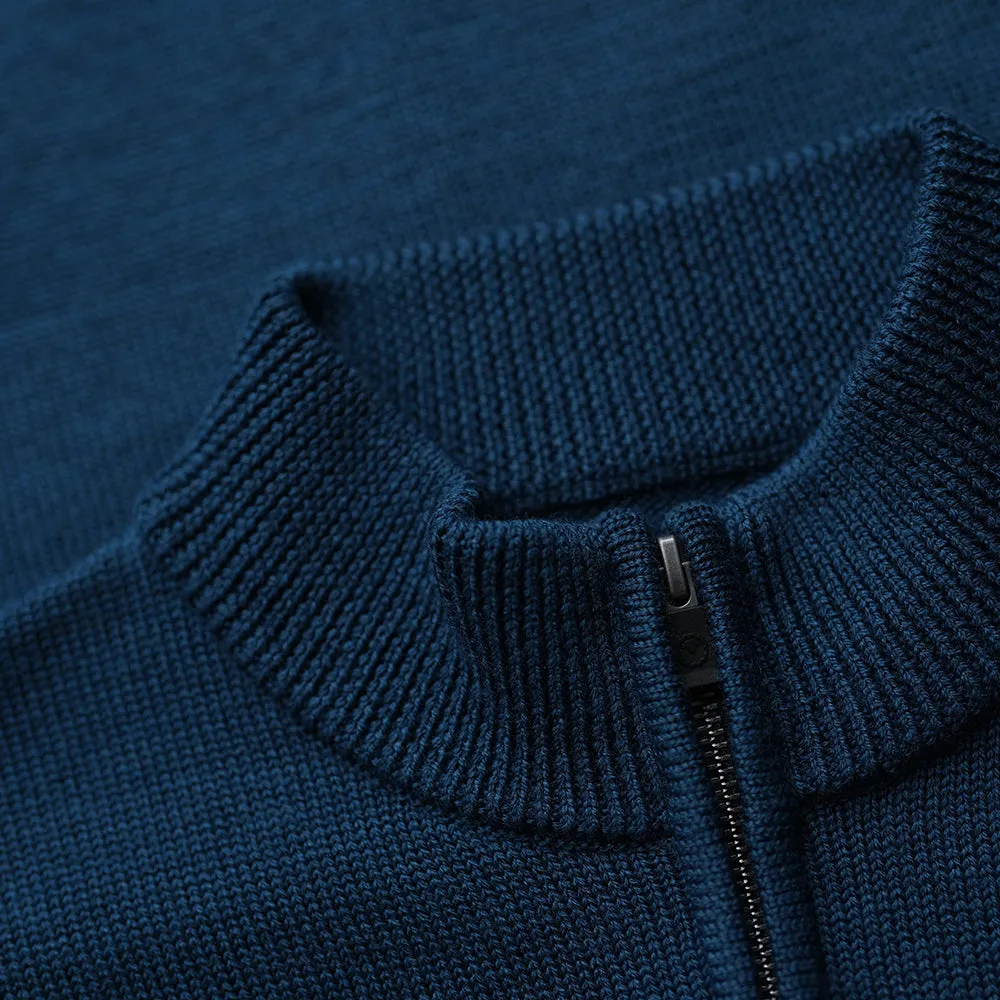 Mens Merino Zip Sweater (Petrol)