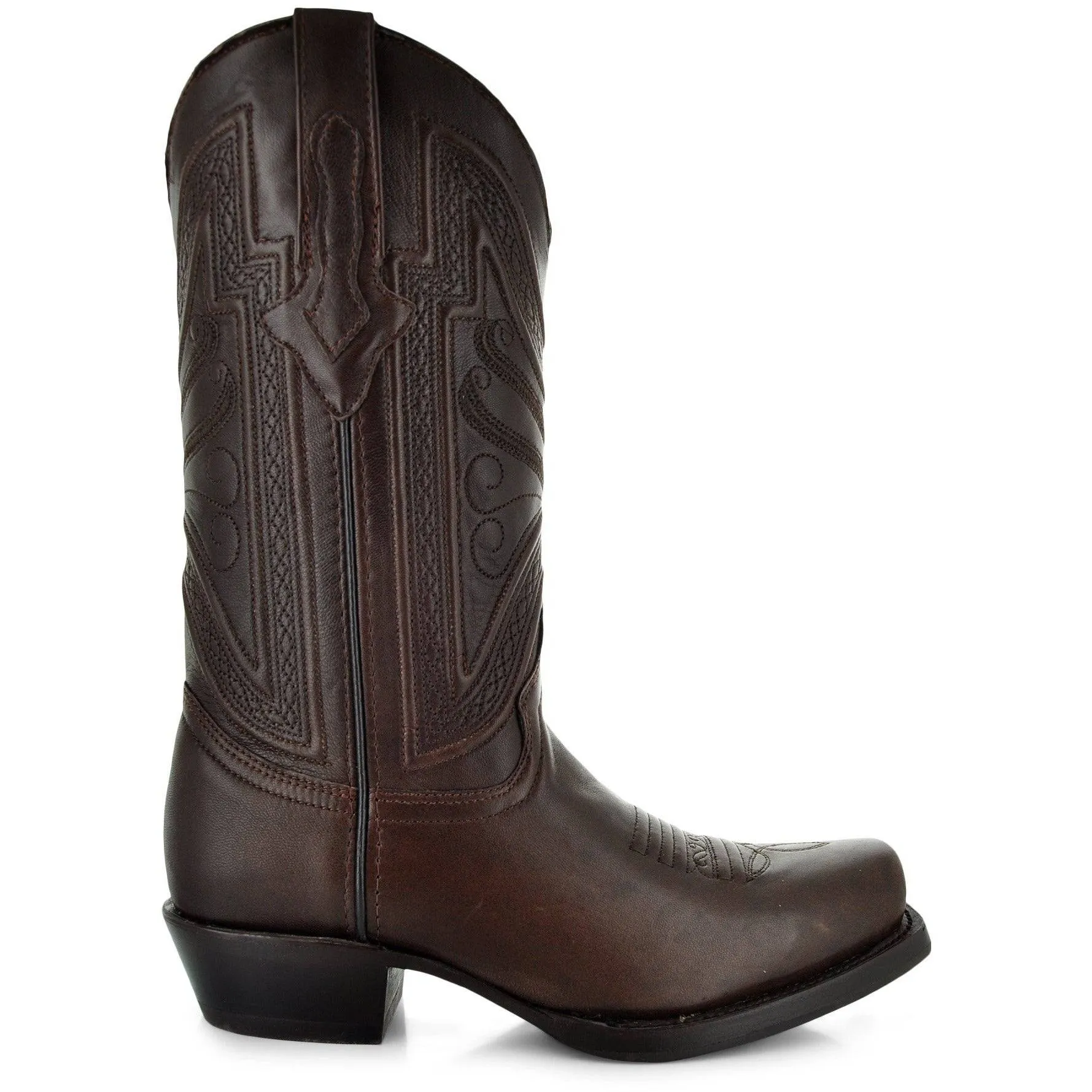 Men's Square Toe Boot Brown (H50029)