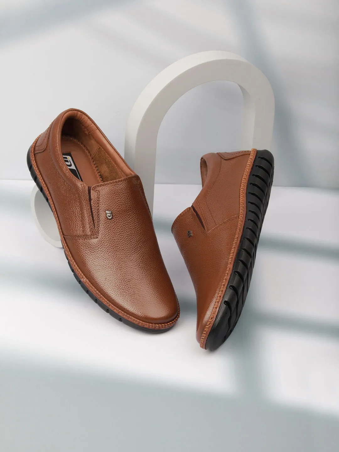 Men's Tan Comfort Fit Semi Formal Slip On (ID2071)