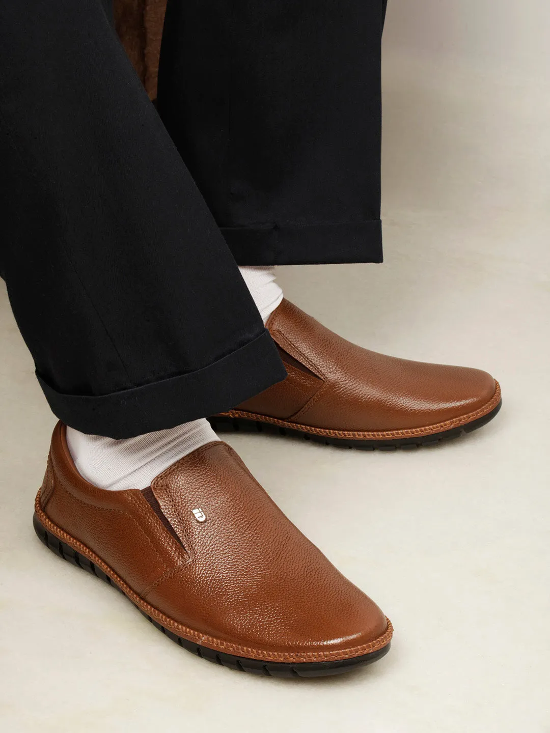 Men's Tan Comfort Fit Semi Formal Slip On (ID2071)