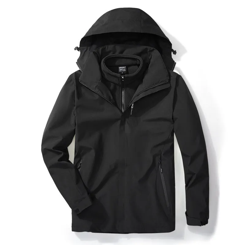 Men's Waterproof Fleece Jacket Winter Warm Outdoor Jacket