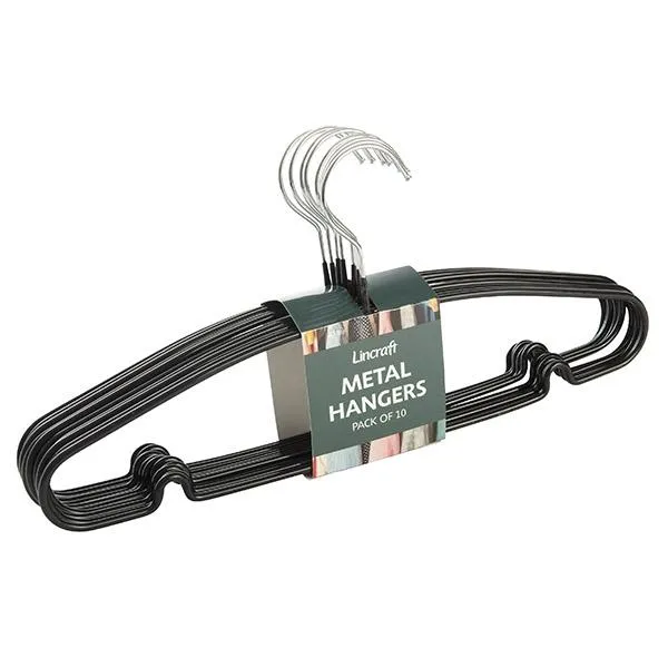 Metal Coat Hangers, Black- 10pk