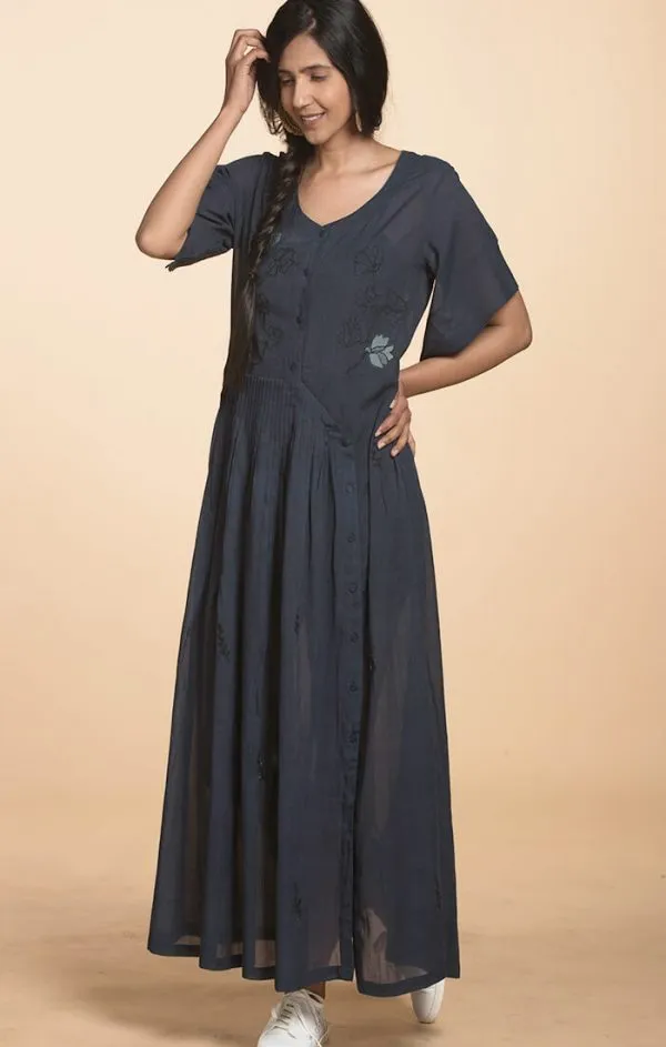 Midnight Blue Shirt Dress