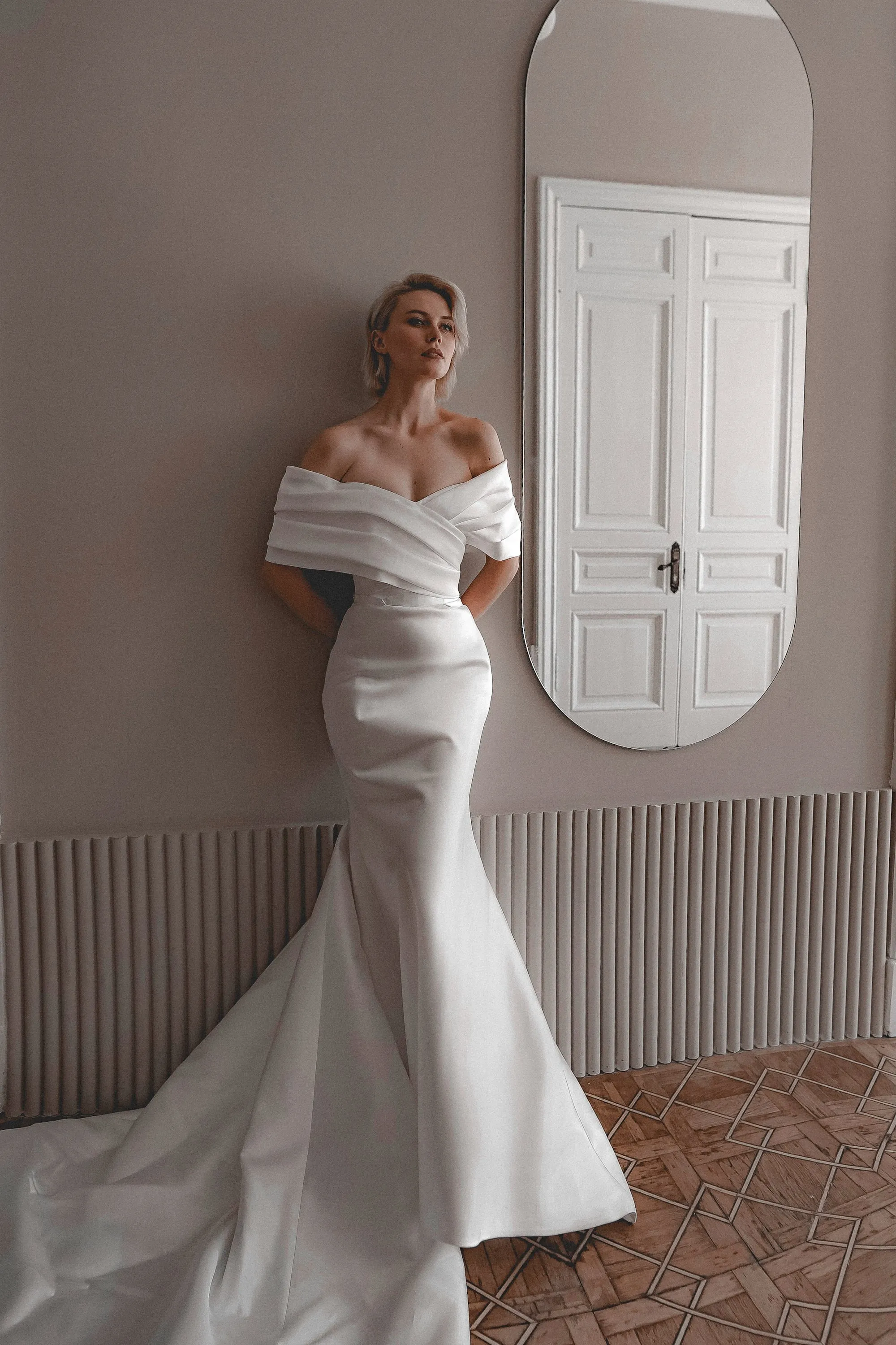 Mikado Wedding Dress Jacqueline With Detachable Train