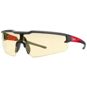 Milwaukee Anti-Scratch Safety Glasses Yellow Lens Black/Red Frame