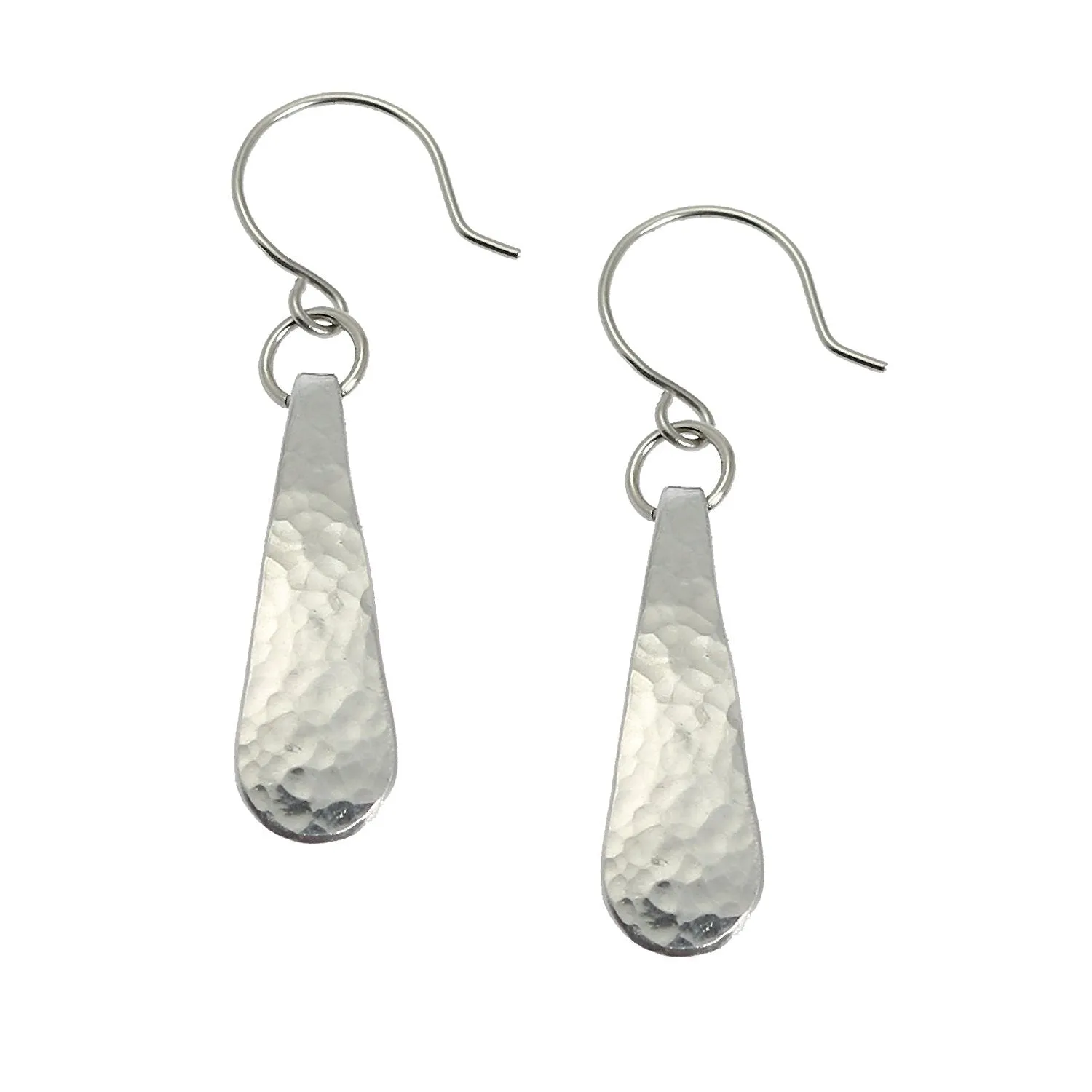 Mini Hammered Aluminum Drop Earrings