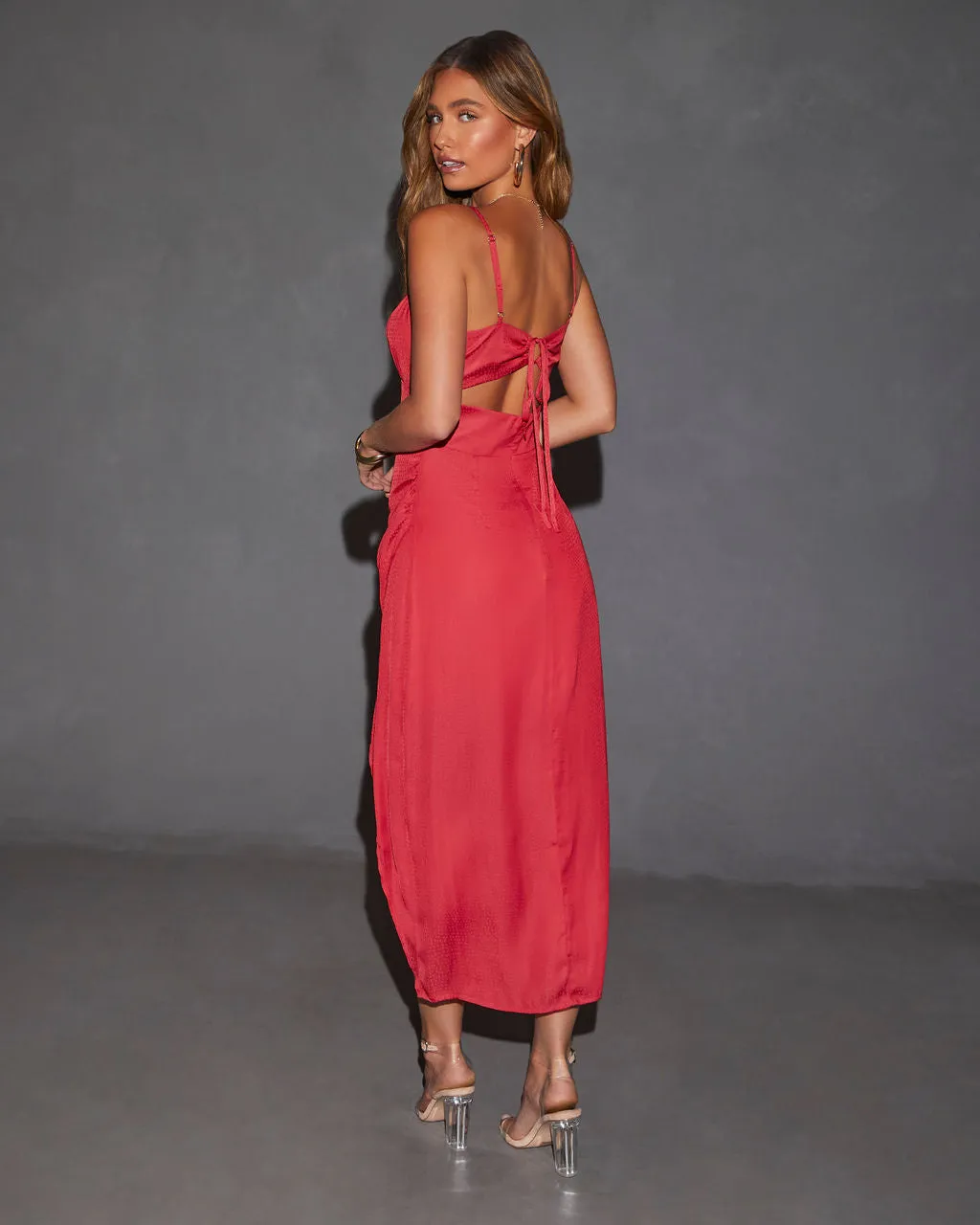 Minnie Asymmetrical Slip Midi Dress