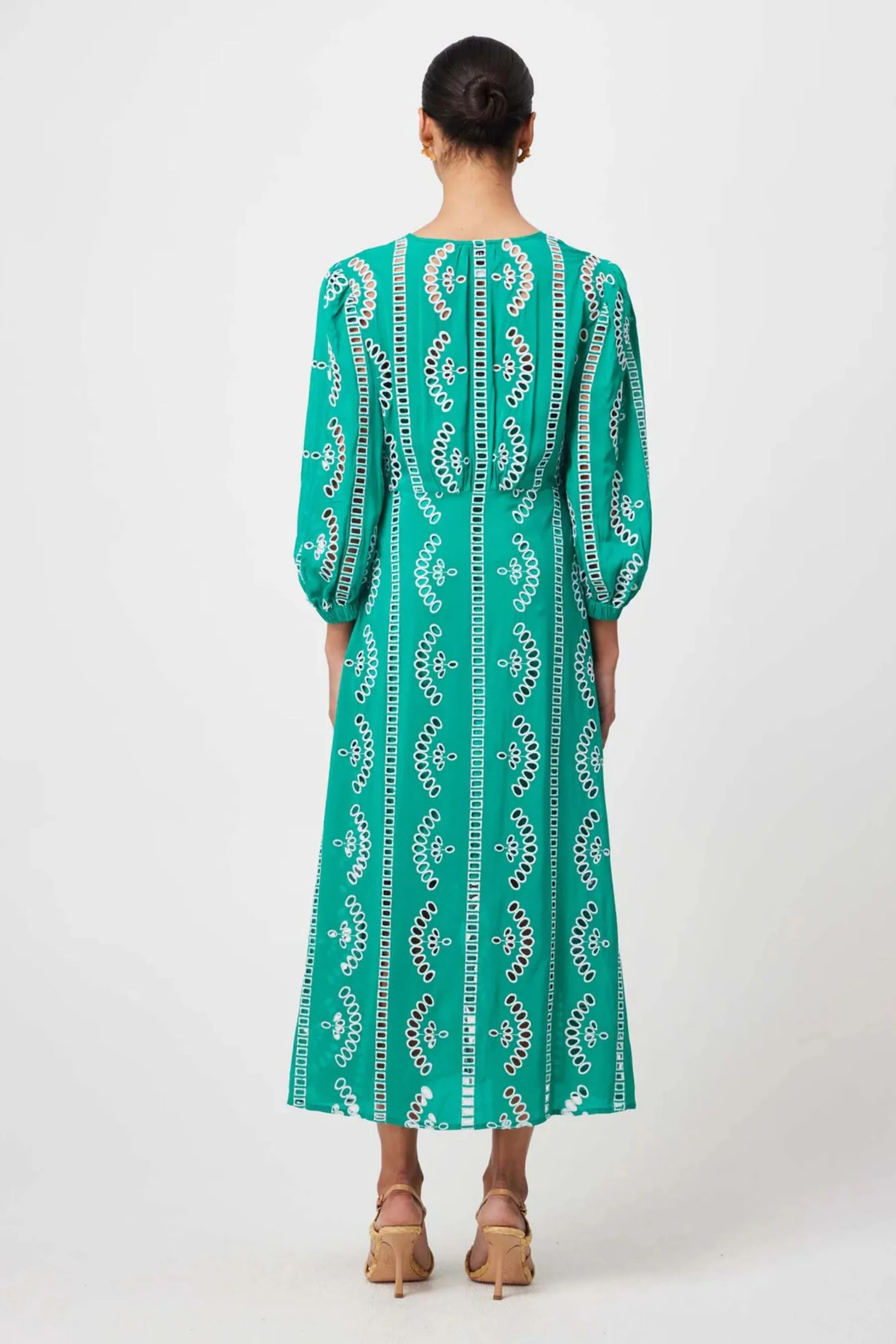 Morgan Embroidered Coat Dress | Bay Green