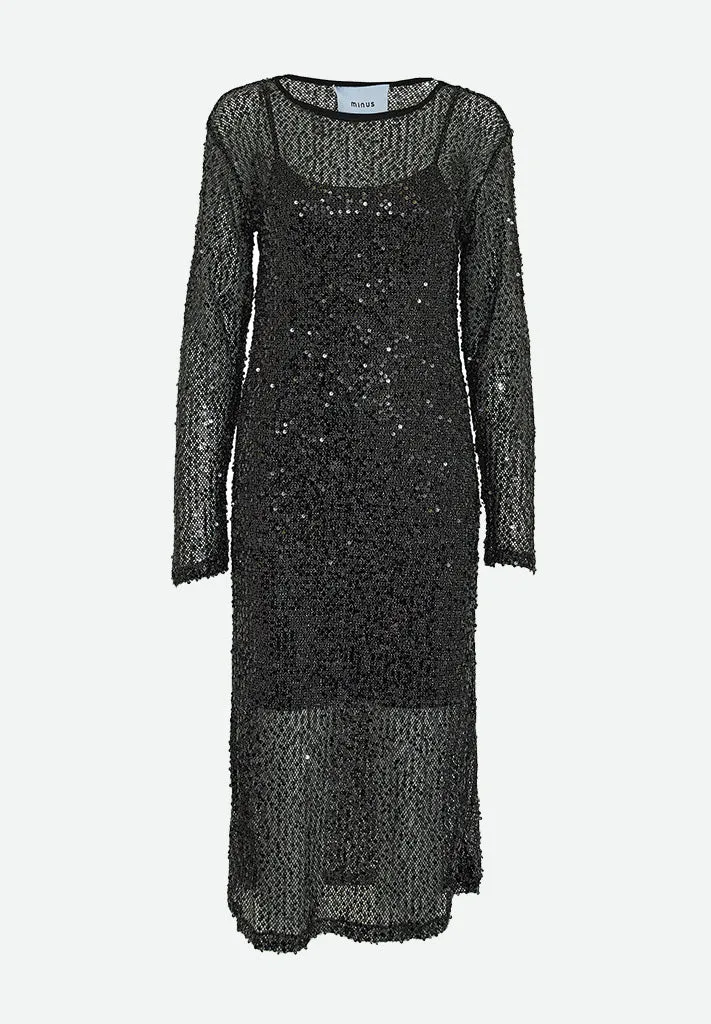 MSMera Glitter Midi Dress - Black