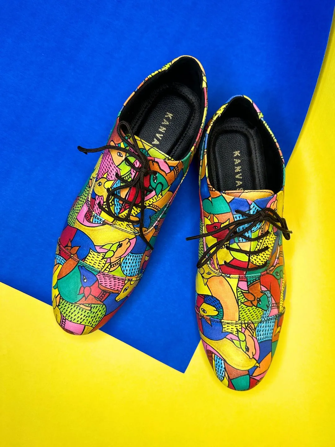 Multicolor Jungle Deers Oxford Shoes