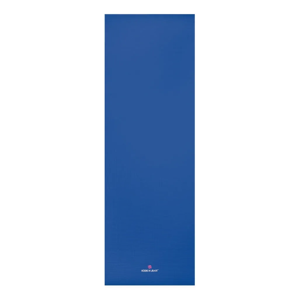 Navy Blue Foam Yoga Mat, Dark Blue Solid Color Best Lightweight 0.25" thick Mat - Printed in USA (Size: 24″x72")