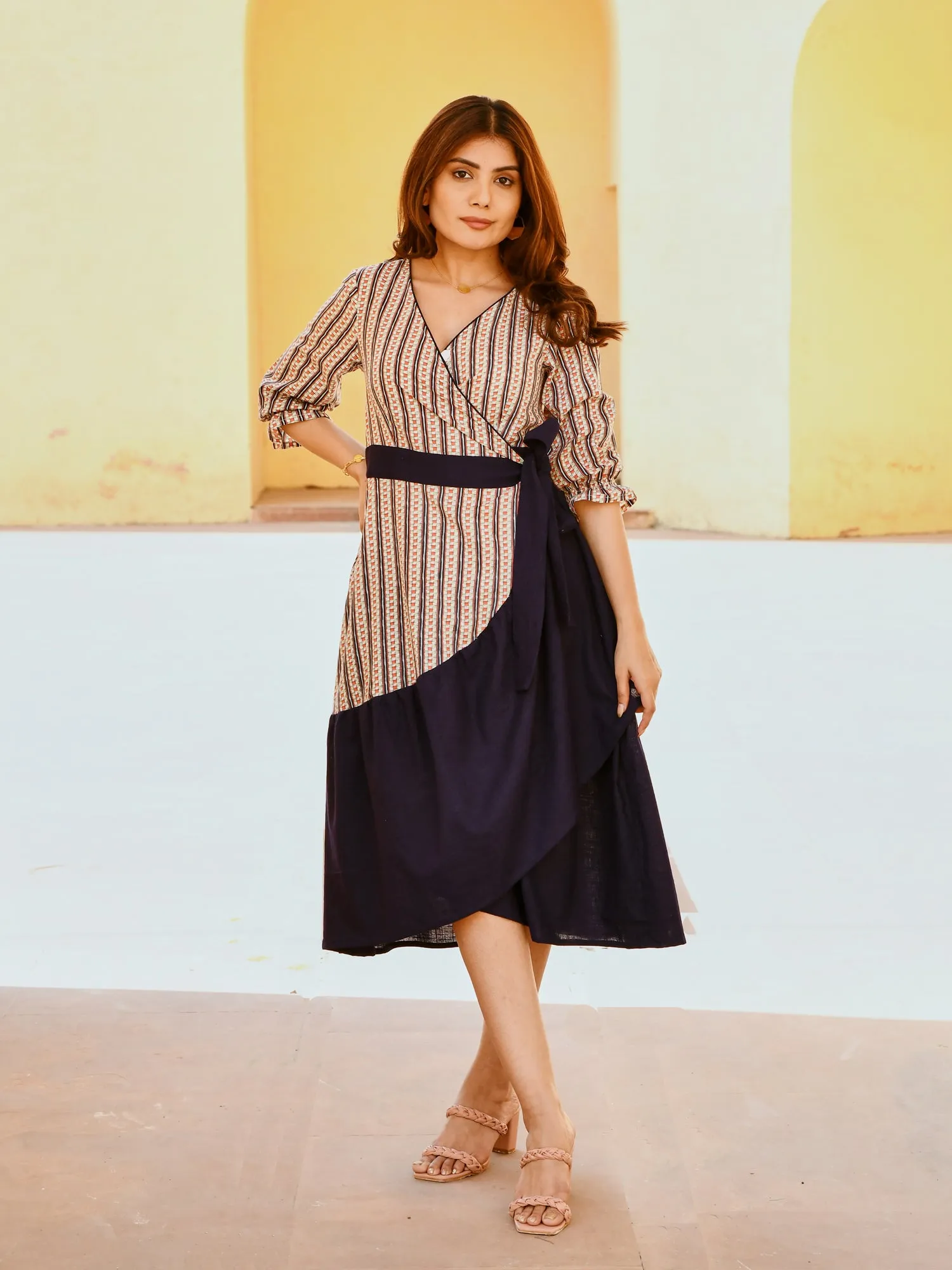 Navy Blue Wrap Dress