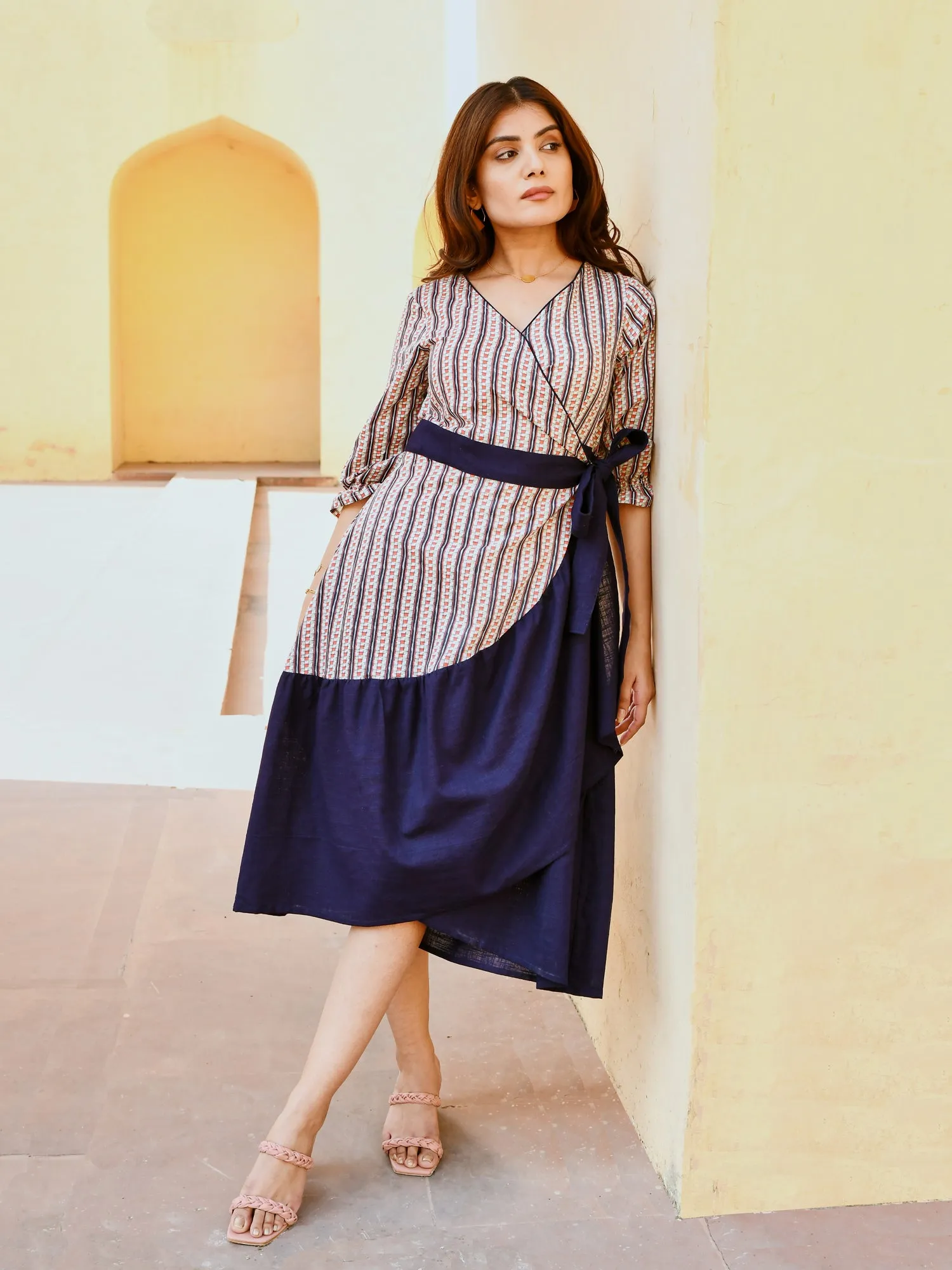 Navy Blue Wrap Dress