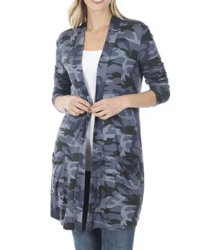 Navy Camo  Cardigan