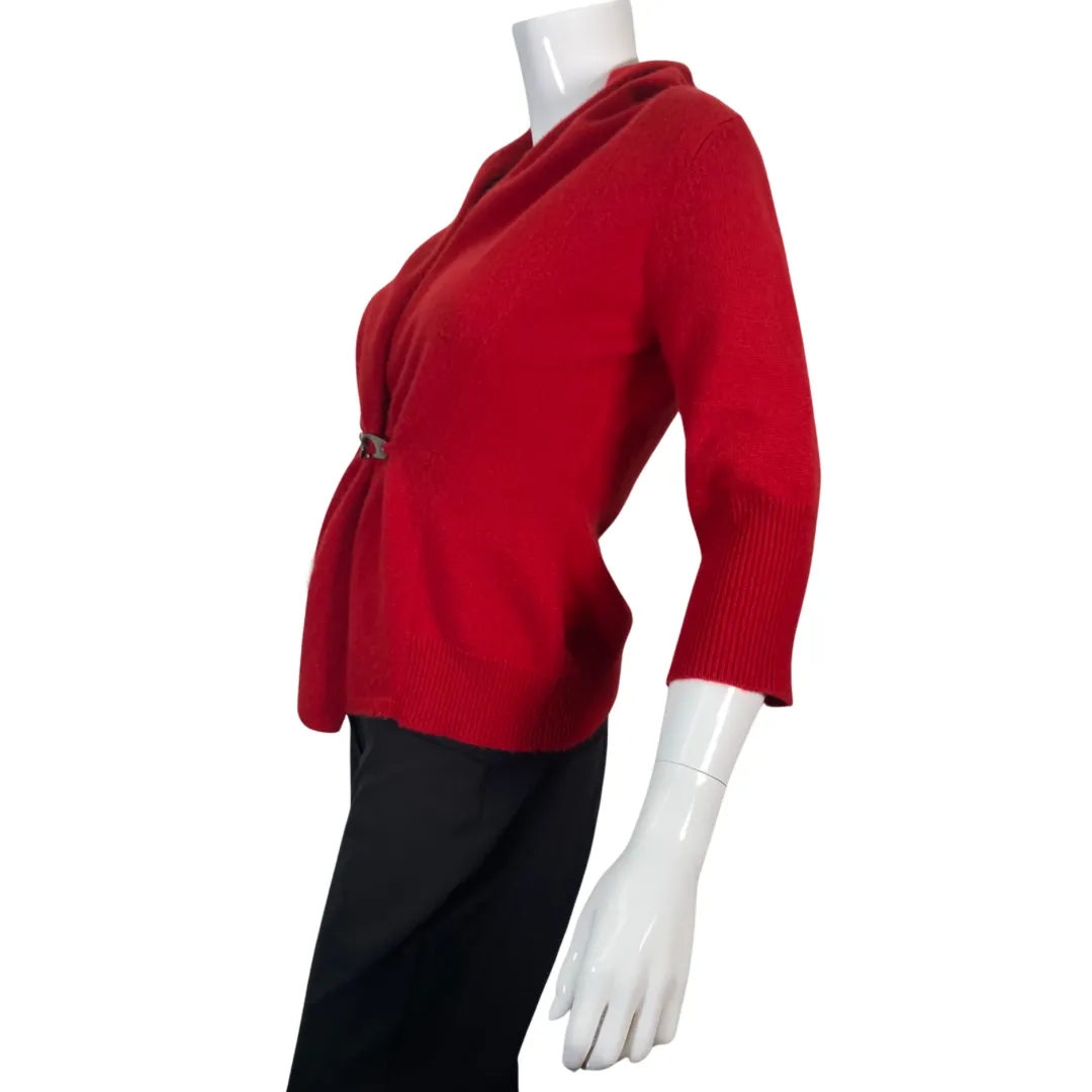 Neiman Marcus The Cashmere Collection Red Cardigan