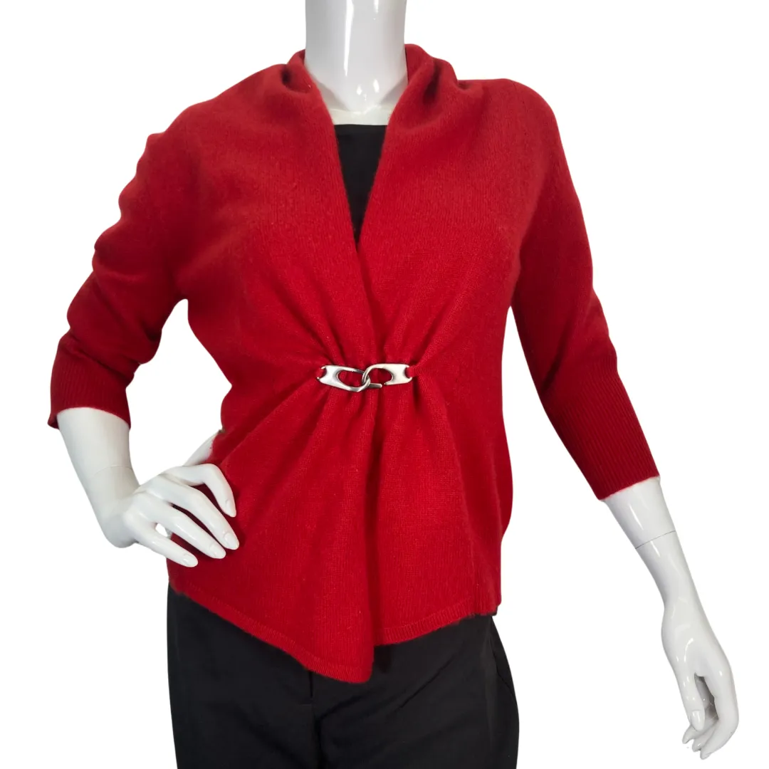 Neiman Marcus The Cashmere Collection Red Cardigan