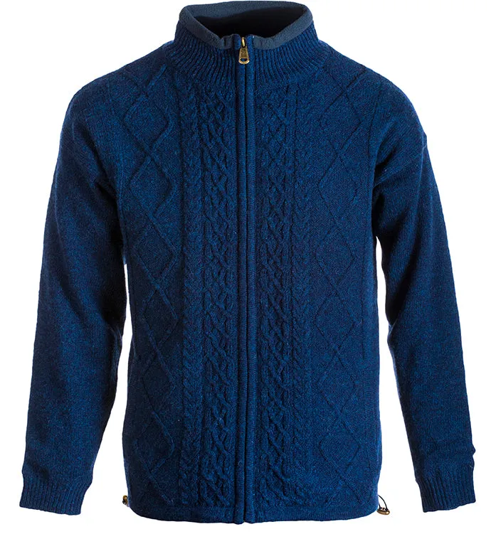 New Wool Aran Lined Zipper Cardigan