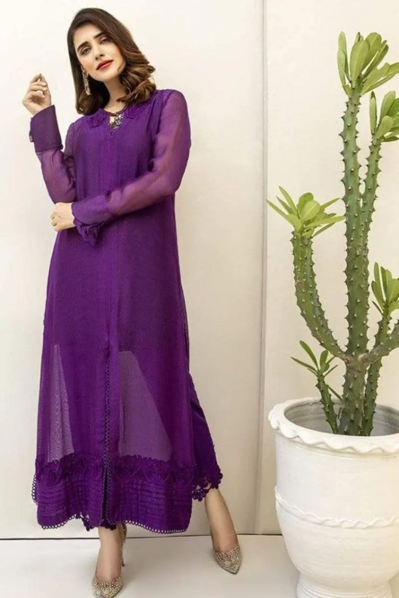 Nilofer Shahid - Violet Royale - Pure Cotton Net - 3 Piece