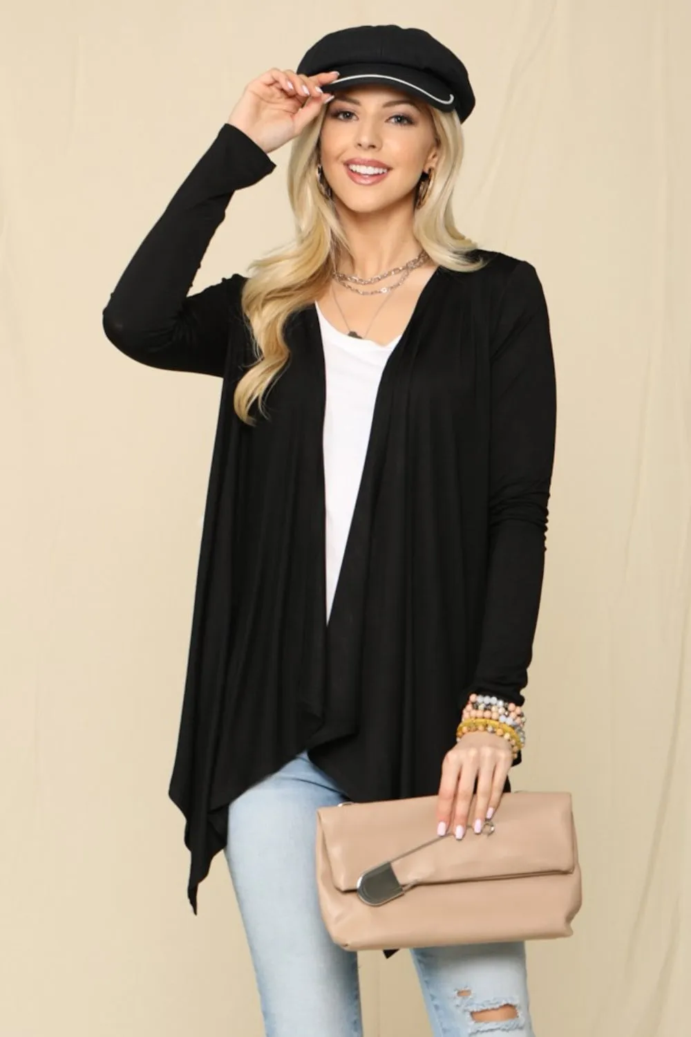 Open Front Knit Cardigan