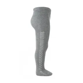 Openwork Side Warm Tights Grey 8 Years