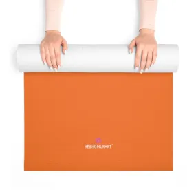 Orange Best Foam Yoga Mat, Bright Orange Solid Color Best Lightweight 0.25" thick Mat - Printed in USA (Size: 24″x72")