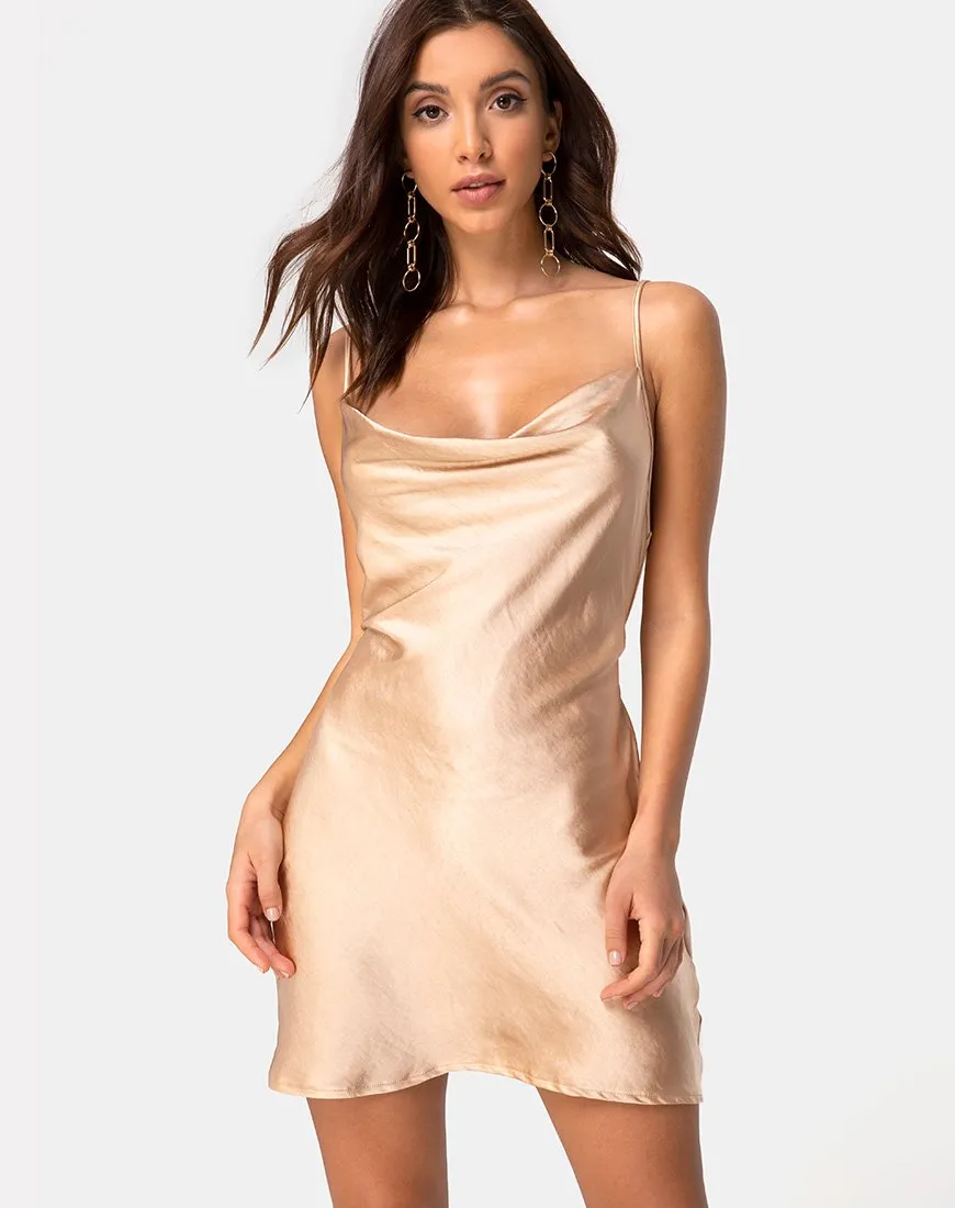 Paiva Dress in Satin Gold